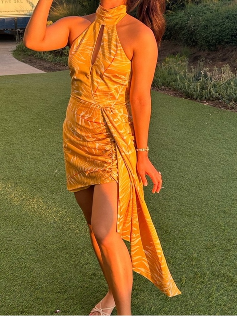 Camila Coelho Antonia Mini Dress in Gold Tropical - Picture 5 of 8